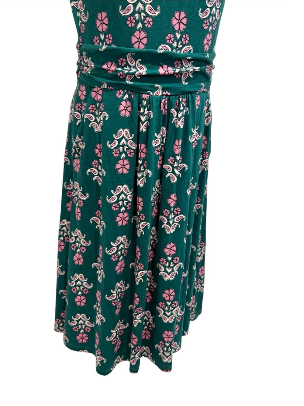 NWT BODEN Amelie Floral Jersey Dress Short Sleeve Green Size 4 - Picture 3 of 14